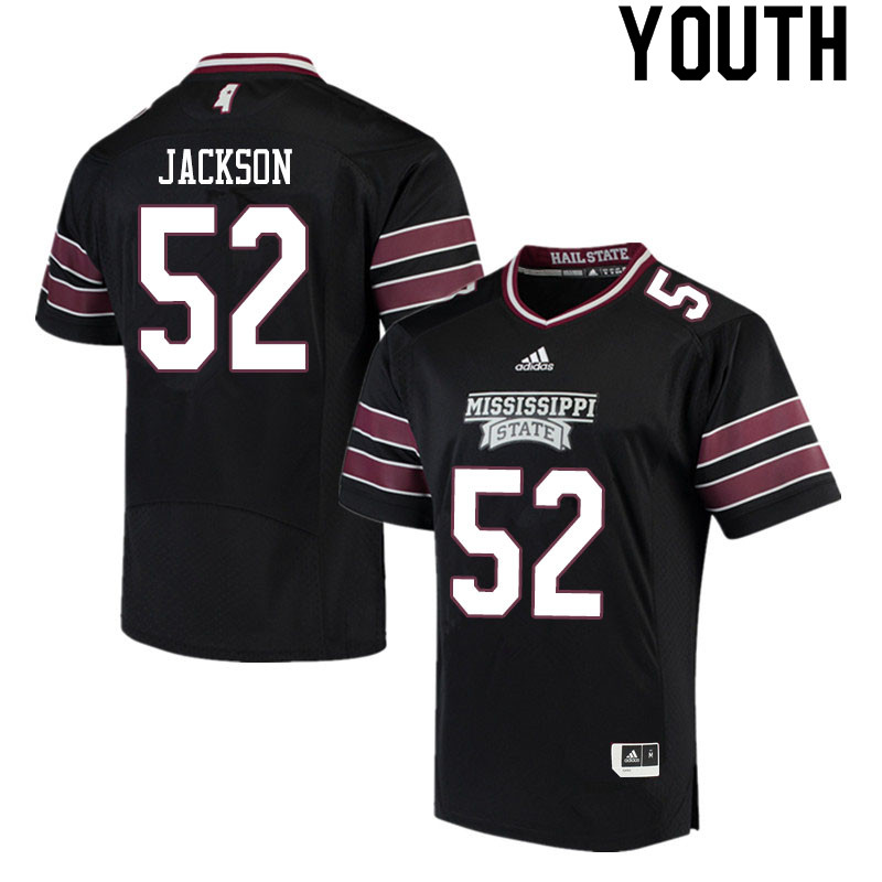 Youth #52 Grant Jackson Mississippi State Bulldogs College Football Jerseys Sale-Black